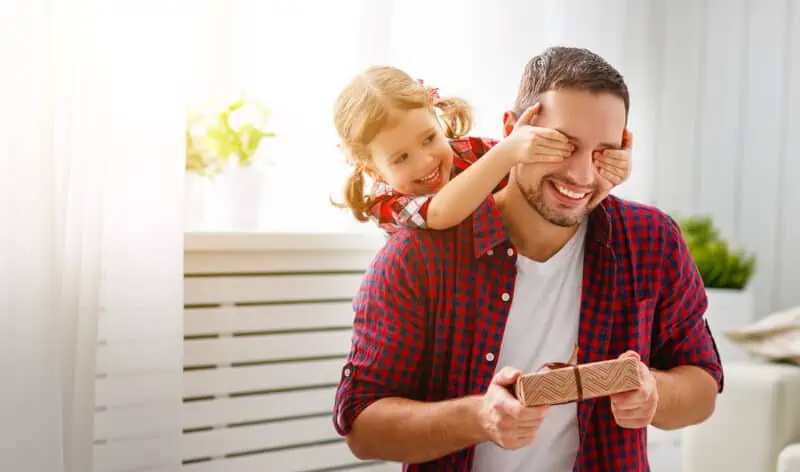 Father’s,Day.,Happy,Family,Daughter,Hugging,Dad,And,Laughs,On