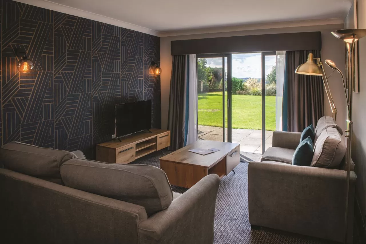 Living Area of Garden Apartment 33. Self-catering Apartment at Rutland Hall Hotel & Spa