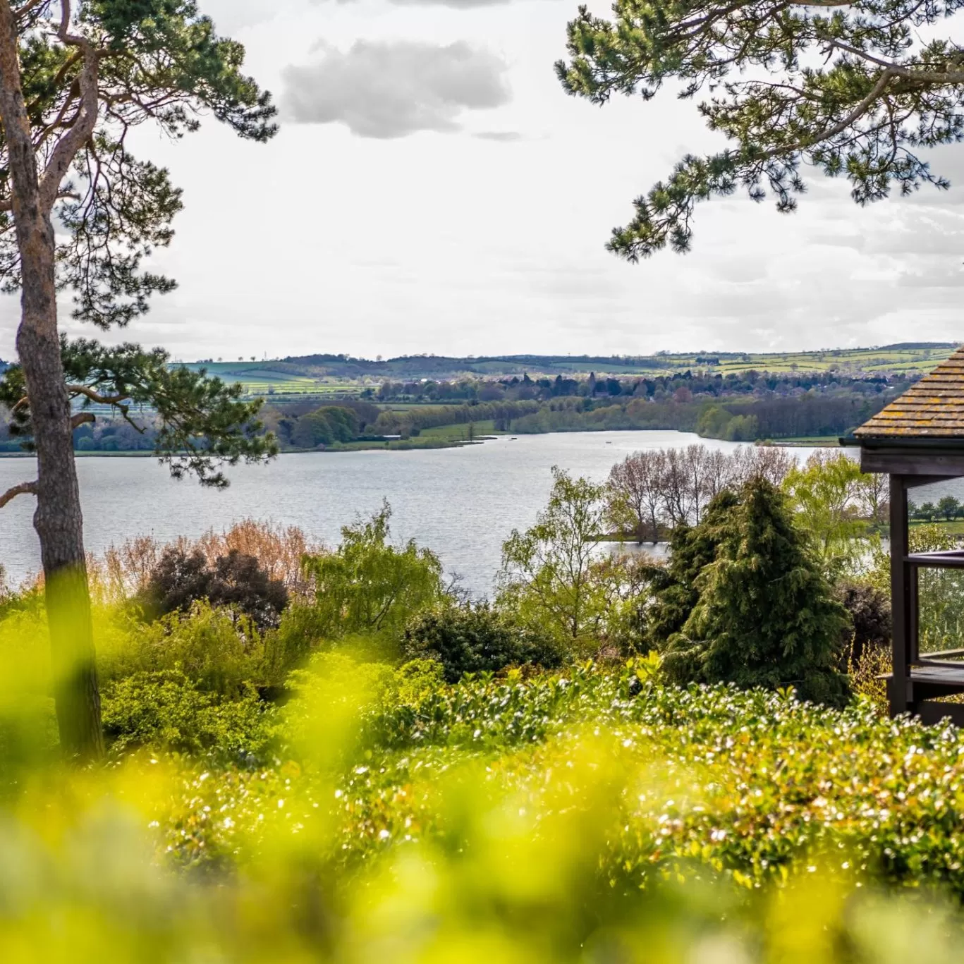Self-catering lodge with balcony view. Rutland Hall Hotel & Spa.