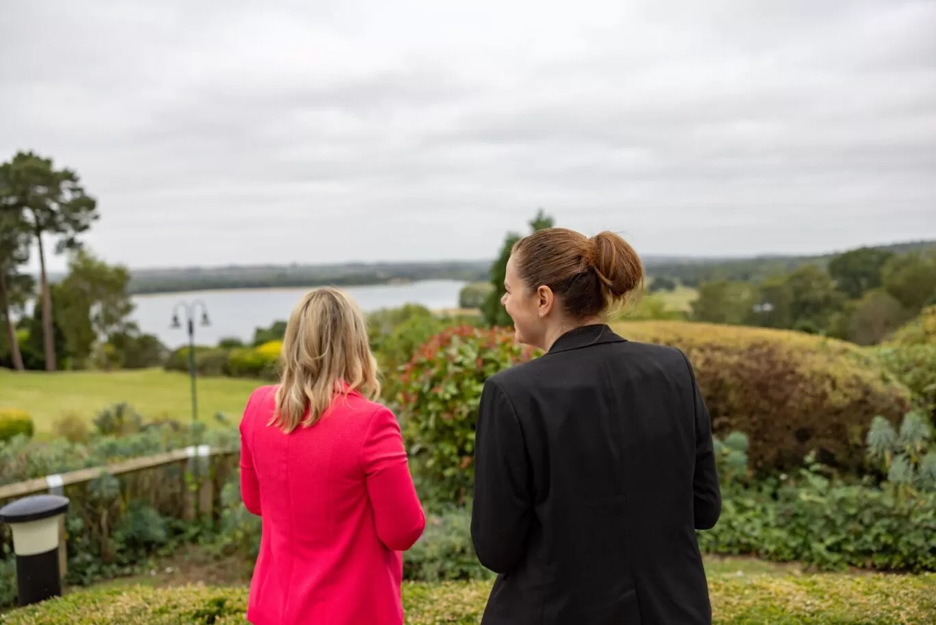 Pagola - corporate delegates looking over Rutland Water